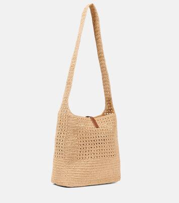 Schultertasche Le 5 à 7 Medium aus Raffiabast | Saint Laurent