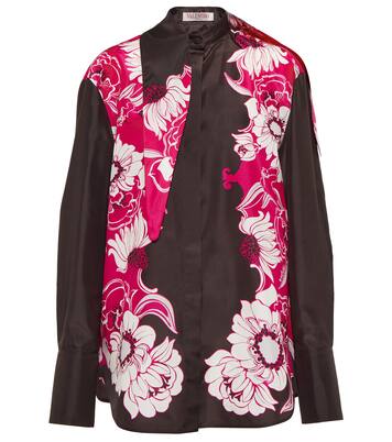 Camisa en tafetán de seda floral | Valentino