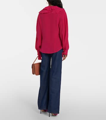 Ruffled silk crêpe de chine blouse | Victoria Beckham