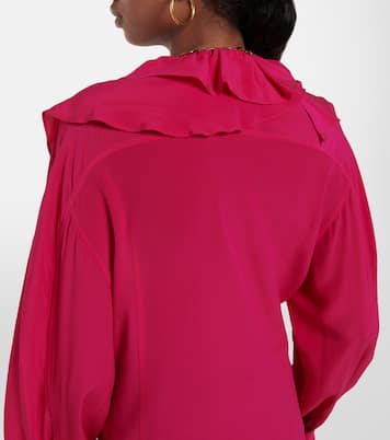 Ruffled silk crêpe de chine blouse | Victoria Beckham