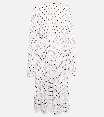 Abito midi in crêpe plisé a pois | Balenciaga