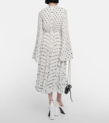 Abito midi in crêpe plisé a pois | Balenciaga