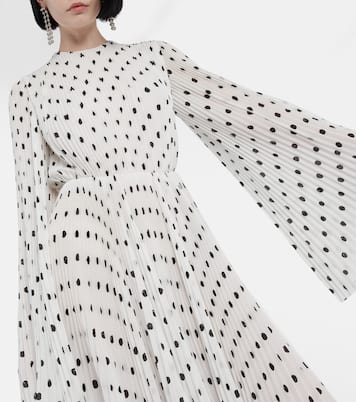 Abito midi in crêpe plisé a pois | Balenciaga