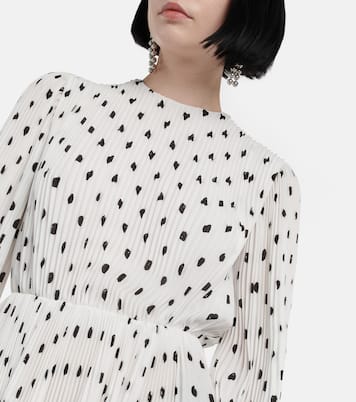 Abito midi in crêpe plisé a pois | Balenciaga