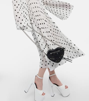 Abito midi in crêpe plisé a pois | Balenciaga
