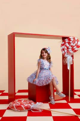 Bébé – Robe imprimée en tulle | Monnalisa
