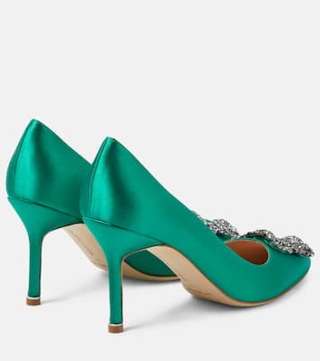 Escarpins Hangisi en satin à ornements | Manolo Blahnik