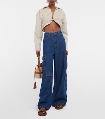 High-Rise-Cargohose Hailey aus Denim | The Frankie Shop