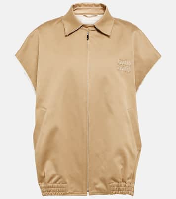 Gilet in twill di cotone con zip | Miu Miu