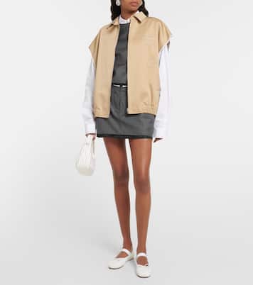 Gilet in twill di cotone con zip | Miu Miu