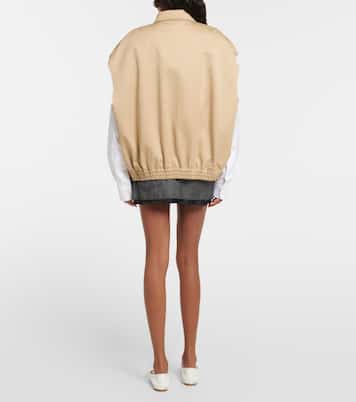 Gilet in twill di cotone con zip | Miu Miu