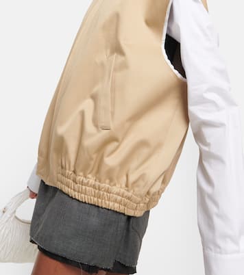 Gilet in twill di cotone con zip | Miu Miu