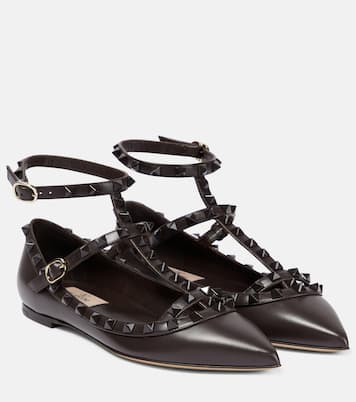 Ballerinas Rockstud aus Leder | Valentino Garavani