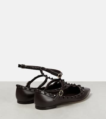 Ballerinas Rockstud aus Leder | Valentino Garavani