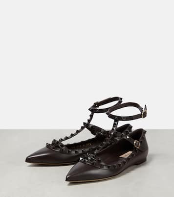 Ballerinas Rockstud aus Leder | Valentino Garavani