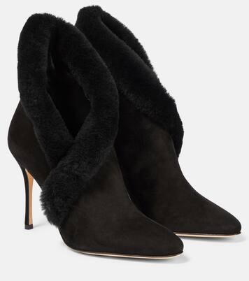 Nestanu 105 suede ankle boots | Manolo Blahnik