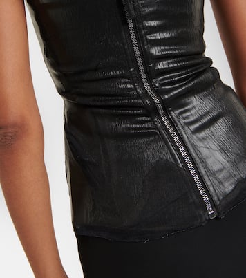 Coated denim bustier  | Rick Owens