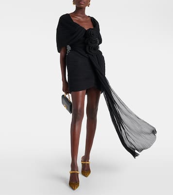 Bing 100 embellished velvet and mesh mules | Jimmy Choo