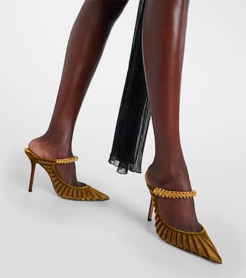 Bing 100 embellished velvet and mesh mules | Jimmy Choo