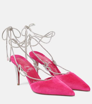 Pumps Astrid Lace Strass 85 in velluto | Christian Louboutin