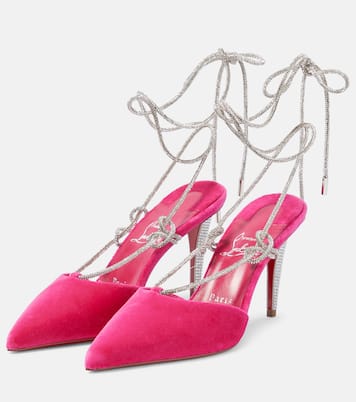 Pumps Astrid Lace Strass 85 in velluto | Christian Louboutin