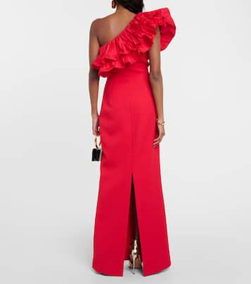 One-Shoulder-Robe Chiara aus Crêpe | Rebecca Vallance
