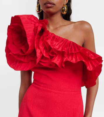 One-Shoulder-Robe Chiara aus Crêpe | Rebecca Vallance