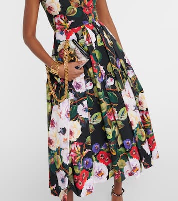 Vestido midi de algodón floral | Dolce&Gabbana