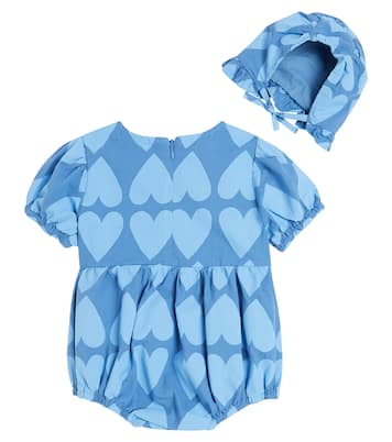 Bebé - set Heart de mono y gorro de algodón | Jellymallow