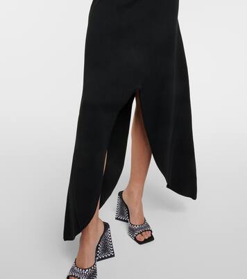 Vestido largo de jersey con plumas | The Attico