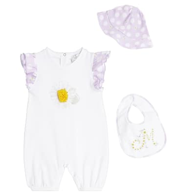 Bébé – Set grenouillère, bavoir et chapeau bob | Monnalisa