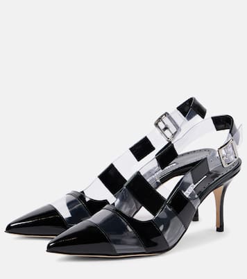 Escarpins Uxra en cuir verni et PVC | Manolo Blahnik