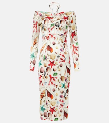 Robe midi Capri imprimée en soie mélangée | Dolce&Gabbana