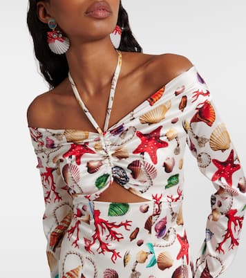 Robe midi Capri imprimée en soie mélangée | Dolce&Gabbana