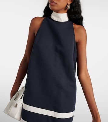 Vestido corto Finn de grogrén a rayas | Staud
