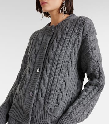 Cardigan in lana e cashmere a trecce | Blumarine