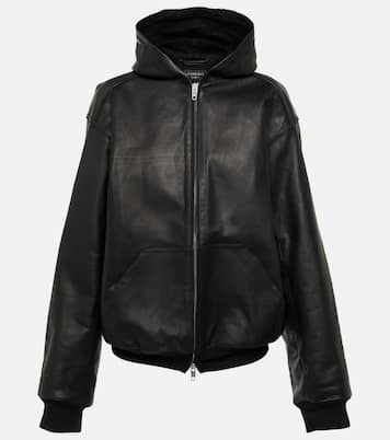 Giacca in pelle con cappuccio | Balenciaga