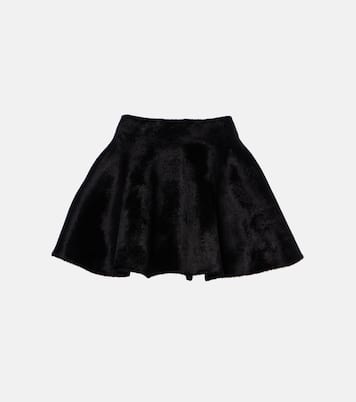 Minigonna flared in tweed di misto lana | Alaïa