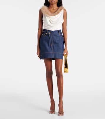 Top Boa in jersey con piume | Coperni