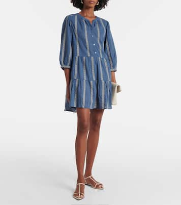 Abito corto Kaitlyn in jacquard di misto cotone | Velvet