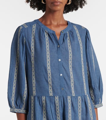 Abito corto Kaitlyn in jacquard di misto cotone | Velvet