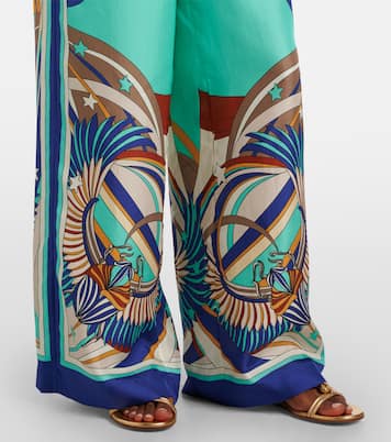 Pantaloni a gamba larga in raso di seta | Camilla