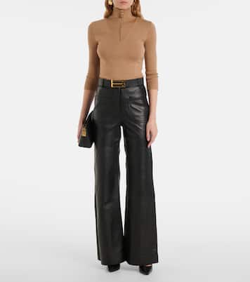Pantalon bootcut en cuir Alina | Victoria Beckham