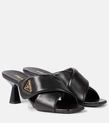 Pantoletten Criss Cross 65 aus Leder | Prada