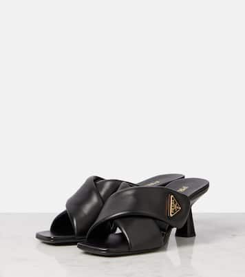 Pantoletten Criss Cross 65 aus Leder | Prada