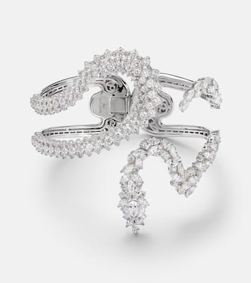 Y-Couture 18kt white gold cuff bracelet with diamonds | Yeprem