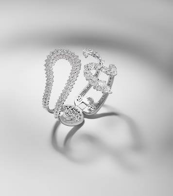 Y-Couture 18kt white gold cuff bracelet with diamonds | Yeprem