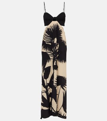 Abito lungo in seta con cut-out | Johanna Ortiz