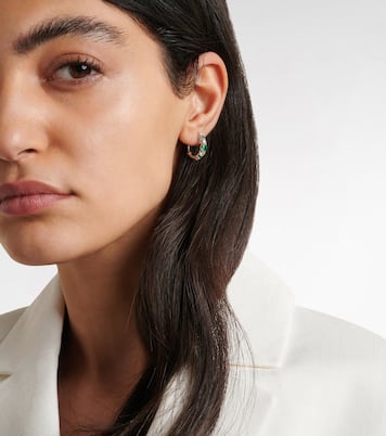 Classics 18kt white gold hoop earrings with emeralds and diamonds | Bucherer Fine Jewellery