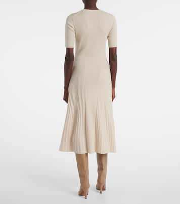 Abito midi in maglia di lana a coste | Joseph